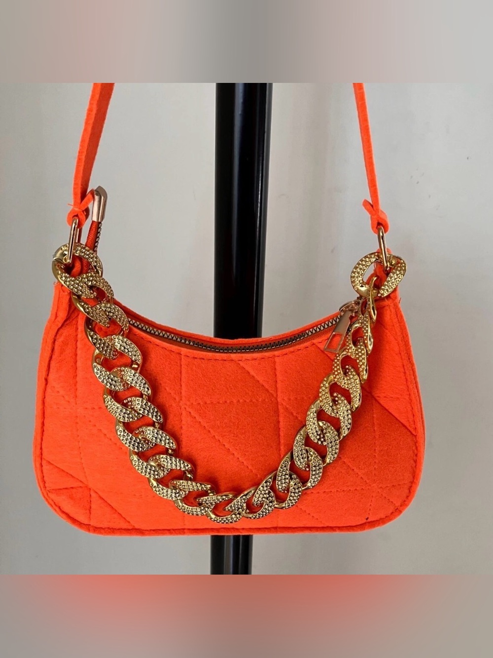 Mini Chain Decor Bag ORANGE - Picture 2 of 3